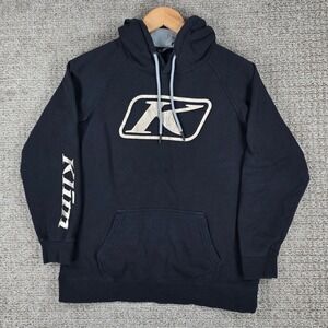 Klim Womens Black Pullover Hoodie Sweatshirt Big‎ Logo Raglan Sleeve Size Large